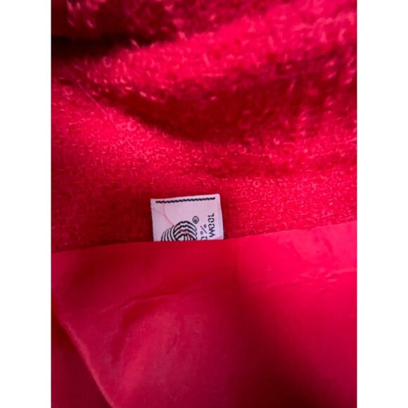 Vintage Schrader Sport Womens Wool Mock Neck Button Cardigan Sweater Size 12 Red - Picture 4 of 8